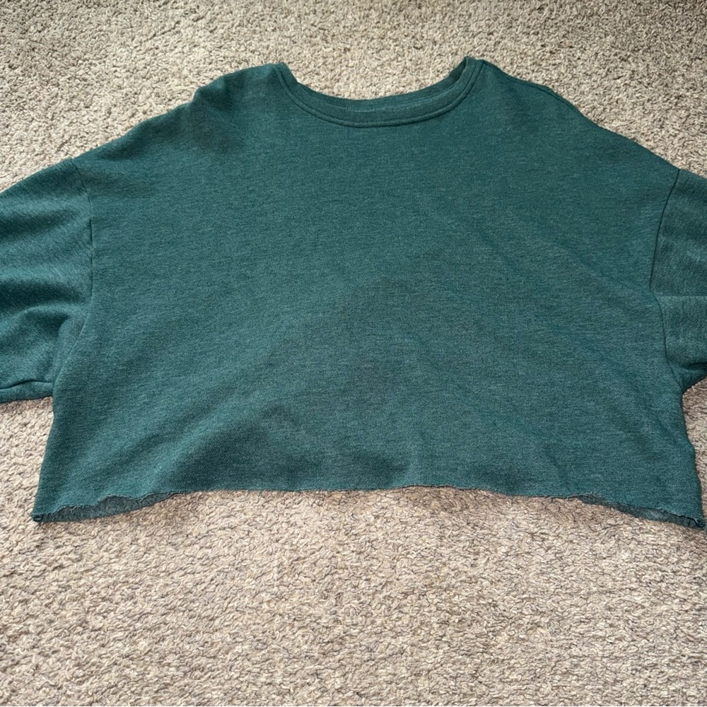 Urban Outfitters - BDG Ash Crew Neck Cropped Sweatshirt - Medium, Green